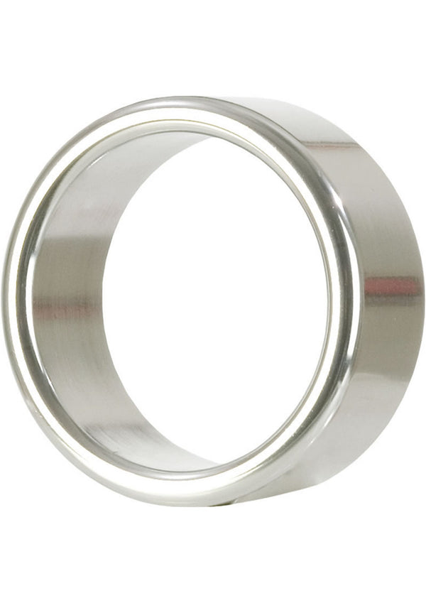 Alloy Metallic Cock Ring - Metal/Silver - Medium - 1.5in