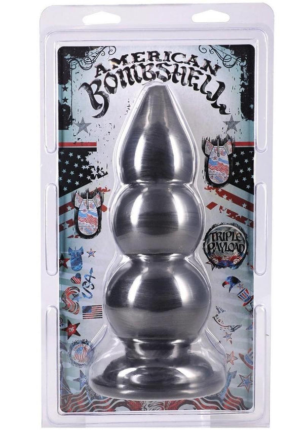 American Bombshell Triple Payload Anal Plug - Gun Metal