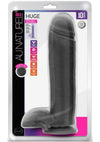 Au Naturel Bold Huge Dildo with Suction Cup - Black/Chocolate - 10.5in