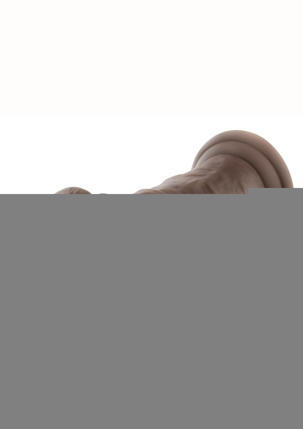 Au Naturel Dildo with Suction Cup - Chocolate - 8in