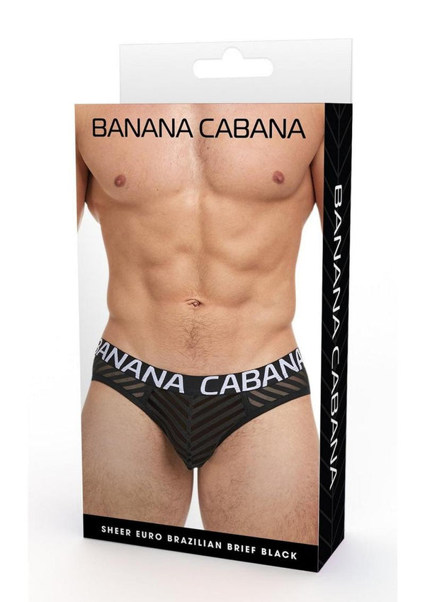 Banana Cabana Sheer Bikini - Black - Large/XLarge