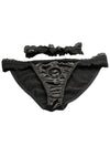 Bedroom Bliss Jolie Strap-On Panty Harness and Garter - Black - Small