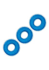 Blue Line Ultra-Slim Stretch Cock Rings - Blue - 3 Pack