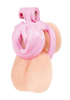 Blueline Bitchboy Degrading Mini Chastity Cage with Pussy Shape - Pink