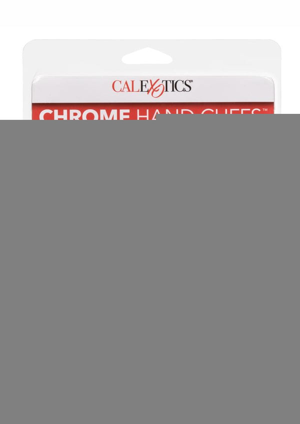 Chrome Hand Cuffs with Chain - Metal/Silver