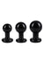 Classic Round Butt Plug - Black - 3 Piece/Set