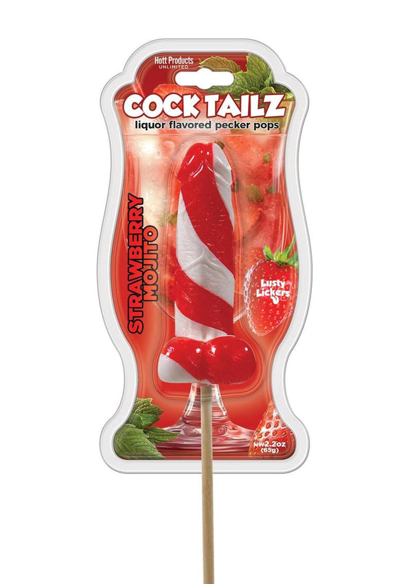 Cocktailz Liquor Flavored Pecker Pops - Red/White
