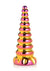 Creature Cocks Twilight Rainbow Glass Dildo - Gold/Multicolor/Pink/Yellow