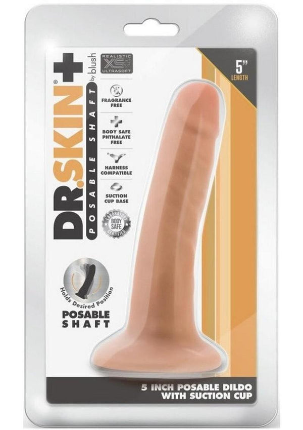 Dr. Skin Plus Posable Dildo - Vanilla - 5in