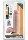 Dr. Skin Plus Posable Dildo with Balls and Suction Cup - Vanilla - 7in