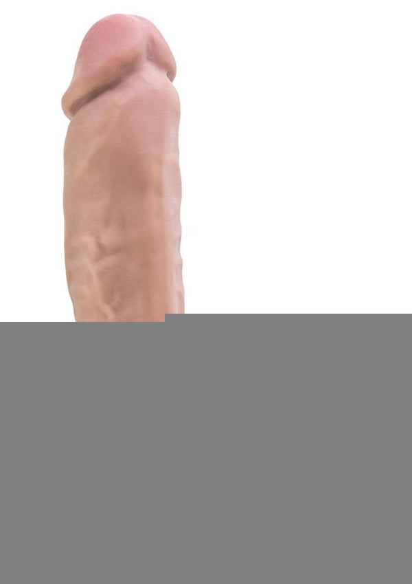 Dr. Skin Plus Thick Posable Dildo with Squeezable Balls - Vanilla - 8in