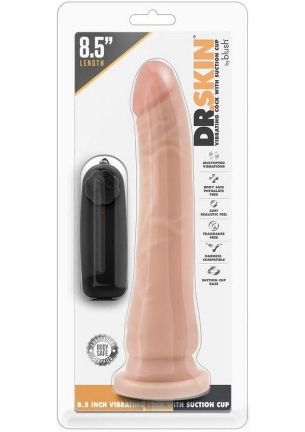 Dr. Skin Vibrating Dildo with Suction Cup - Vanilla - 8.5in