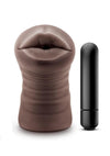 Enlust Kristal Dual End Vibrating Stroker - Mouth - Chocolate