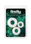 Firefly Bubble Ring Glow In The Dark Cock Ring - Glow In The Dark/White - 3 Pieces/Set