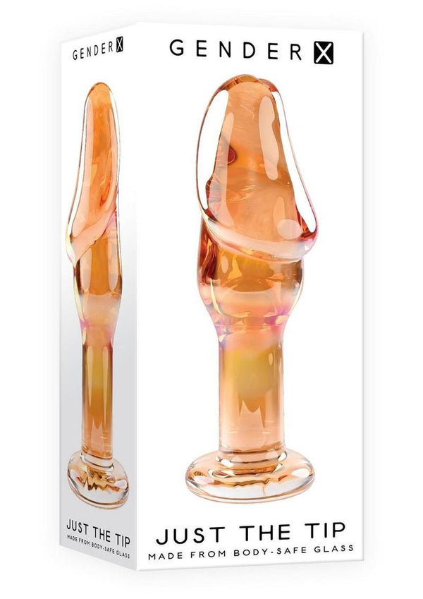 Gender X Just The Tip Glass Dildo - Gold/Multicolor/Orange/Red