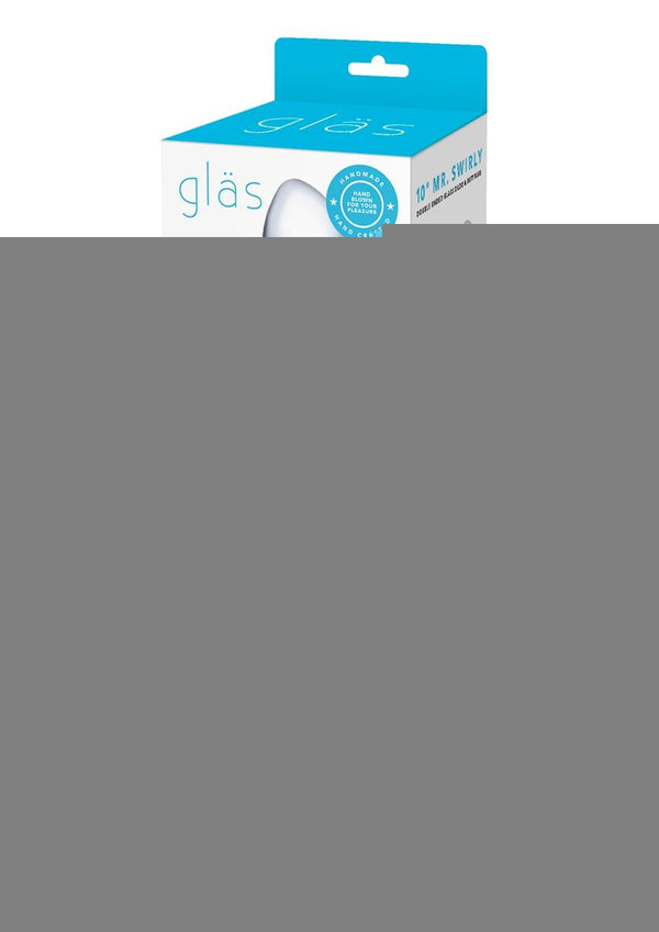 Glas Mr Swirly Double Ended Glass Dildo and Butt Plug - Blue/Clear - 10in