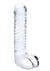 Glas Realistic Ribbed Glass G-Spot Dildo with Balls - Clear - 8in