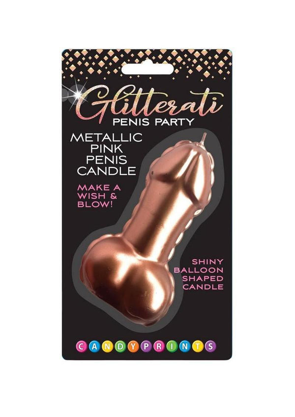 Glitterati Metallic Balloon Cake Candle - Rose Gold