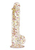 Glittergasm Realistic Clear Dildo with Balls and Suction Cup - Blue/Purple/Violet Glitter - Blue/Purple