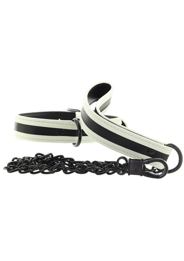 Glo Bondage Glow In The Dark Collar and Leash