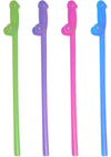 Glowing Naughty Straws - Assorted Colors/Glow In The Dark - 8 Per Pack