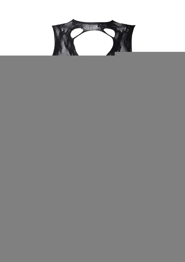 High Neck Lace Mini Dress