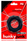 Hunkyjunk Fractal Tactile Cockring - Black/Tar Ice Black