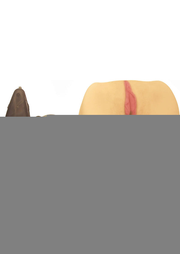 Jana Cova Dual Pleasure Vibrating Masturbator with Bullet and Remote Control - Pussy and Ass - Flesh/Vanilla