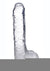 Jock C-Thru Slim Realistic Dong with Balls - Clear - 9 In