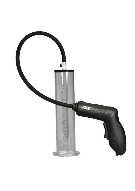 Jock Power Pumper Automatic Penis Pump with Cylinder - Black/Clear