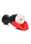 Jock Sucking and Vibrating Rechargeable Masturbator - Black/Red/White
