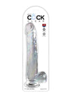 King Cock Clear Dildo with Balls - Clear - 11in