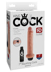 King Cock Squirting Dildo - Flesh/Vanilla - 7in