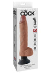 King Cock Vibrating Dildo with Balls - Caramel - 10in
