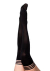 Kixies Danielle Opaque Thigh High Tights - Size B - Black - Medium