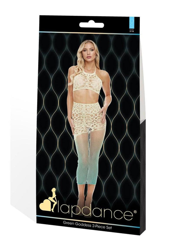 Lapdance Lingerie Green Goddess (2 Piece Set) - Os