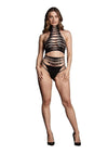Le Desir Shade Carpo Xlvi Two Piece with Turtleneck, Crop Top and Pantie - Black - One Size