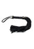 Leather Studded Long Flogger with Gold Accessories - Black/Gold