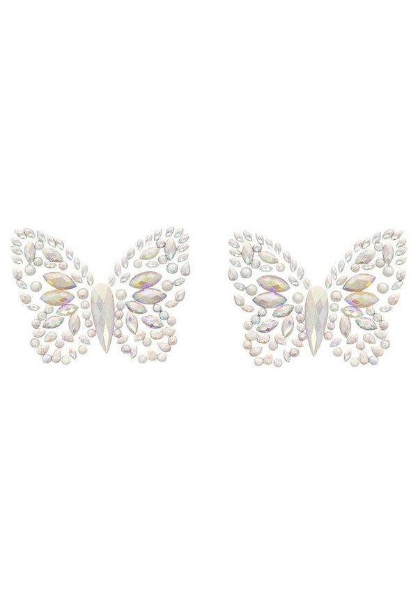 Leg Avenue Chrysallis Adhesive Glow In The Dark Nipple Jewels Sticker - Clear/Glow In The Dark - One Size