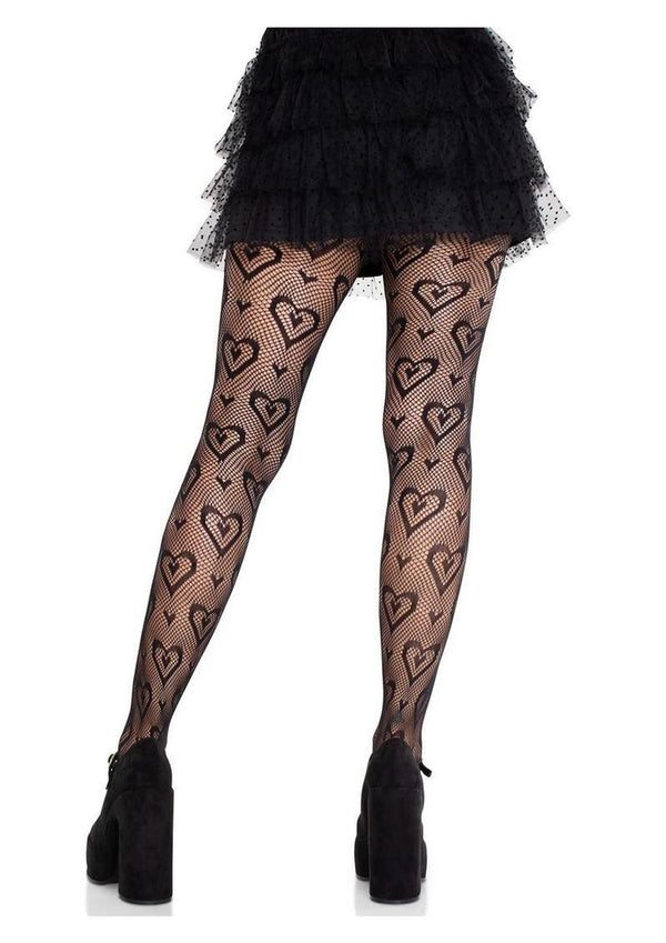 Leg Avenue Double Heart Net Tights