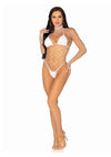 Leg Avenue Fence Net Snap Crotch Long Sleeved Bodysuit