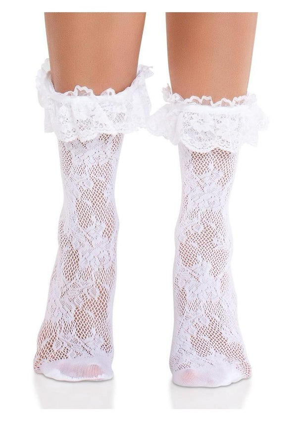 Leg Avenue Floral Lace Ruffle Top Anklets