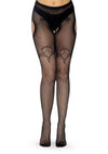 Leg Avenue Industrial Net Suspender Hose with Duchess Lace Top Accent