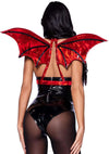 Leg Avenue Iridescent Vinyl Devil Wing Body Harness - Red - One Size