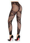 Leg Avenue Lace and Net Illusion Footless Tights