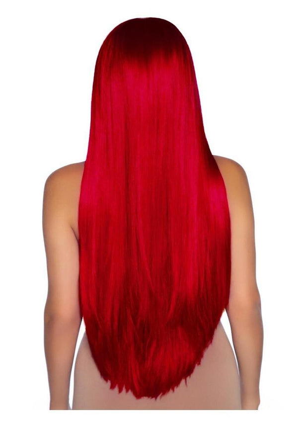 Leg Avenue Long Striaght Center Part Wig - Red - 33in