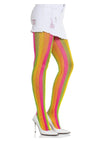Leg Avenue Neon Rainbow Striped Tights - Multicolor - One Size