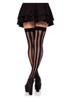 Leg Avenue Net and Opaque Striped Thigh Highs