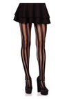 Leg Avenue Net and Opaque Striped Tights - Black - One Size