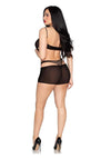 Leg Avenue Opaque Cut-Out Mini Dress and Layered Fishnet Halter Teddy